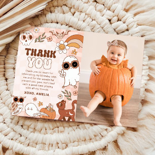 Retro Halloween Carte de remerciements photo