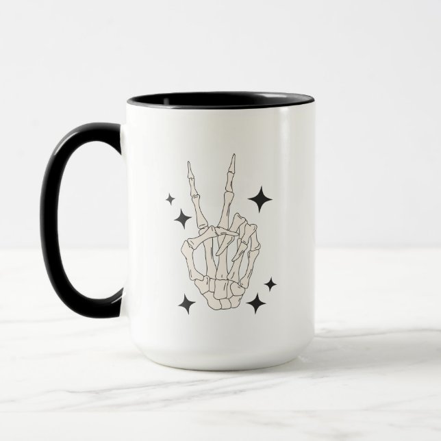 Rétro Halloween Creep it Real Skeleton Mug (Gauche)