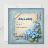 Retro Happy carte de printemps oubliez moi pas les
