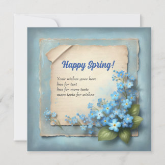 Retro Happy carte de printemps oubliez moi pas les