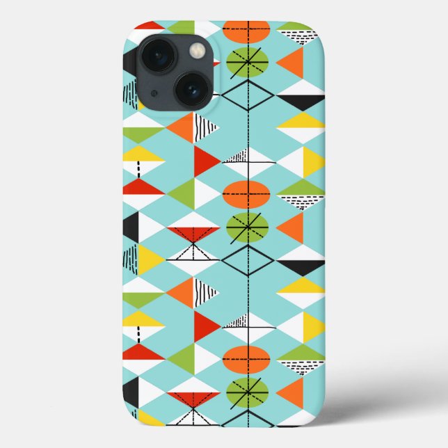 Retro Harlequin Motif iPhone 6/6S Coque (Verso)