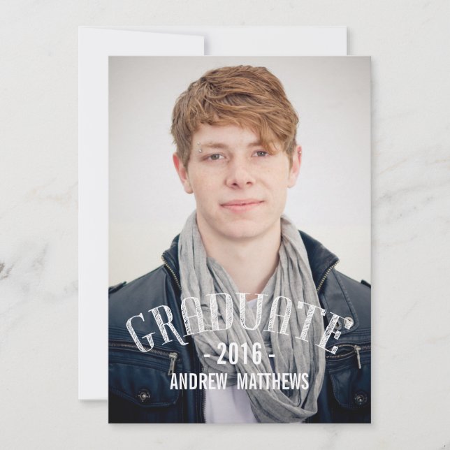 Retro Homme 2016 Graduation Party Invitation (Devant)
