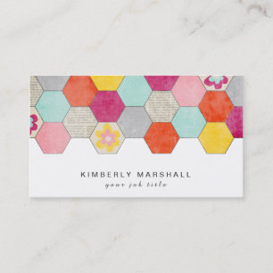 Retro Honeypeb Design Cartes de visite / Bleu