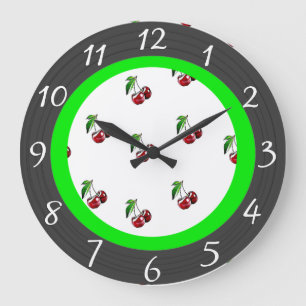 Rétro horloge de cuisine de cerises de style