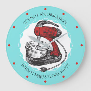 Rétro horloge de cuisine de mélangeur de support