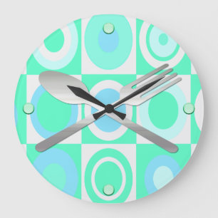 Rétro horloge murale colorée de cuisine de style