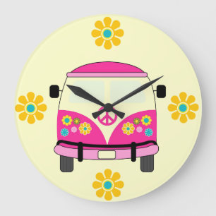 Rétro horloge murale d'autobus d'amour