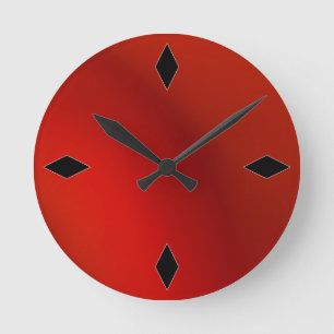 rétro horloge murale rouge moderne lisse de satin