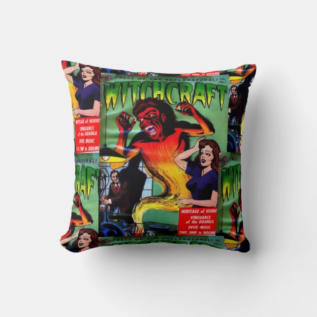 Retro Horror Comic Livre Oreillers Décoratifs (Recto)
