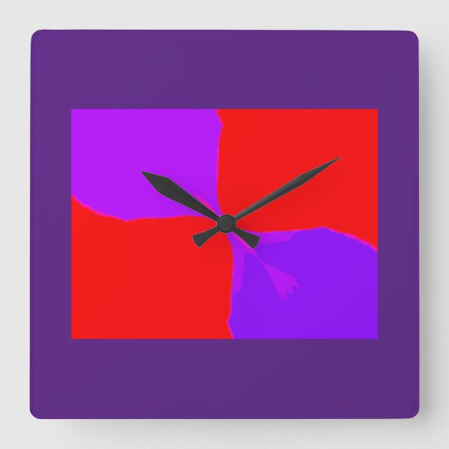 Rétro image horloge murale de carré pourpre et (Recto)