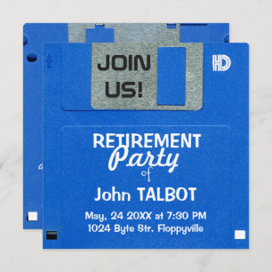 Rétro invitation à disque souple fait sur commande