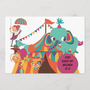 Rétro invitation d'anniversaire de cirque