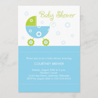 Rétro invitation de baby shower de boguet de bébé