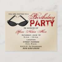 Rétro invitation de fête d'anniversaire de