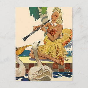 Rétro invitation de jupe d'herbe de réception au