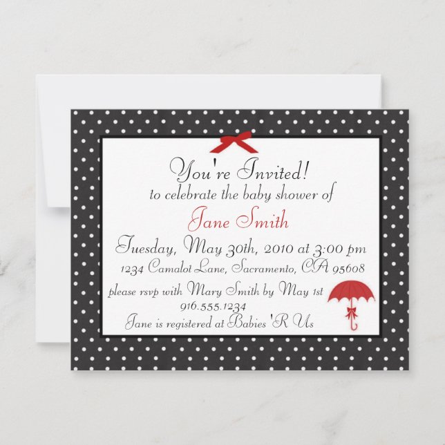 Rétro invitation de pin-up de baby shower (Devant)