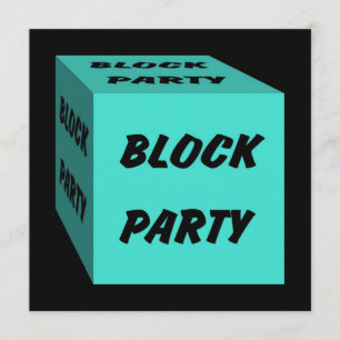 Rétro invitation de Social de partie de bloc de