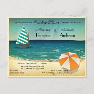 Rétro invitation de wedding shower de scène de