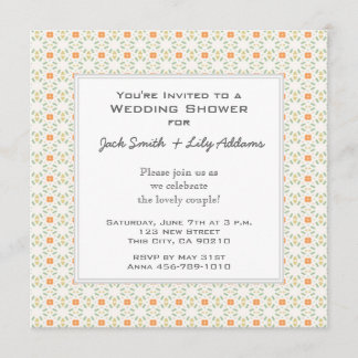 Rétro invitation de wedding shower - orange