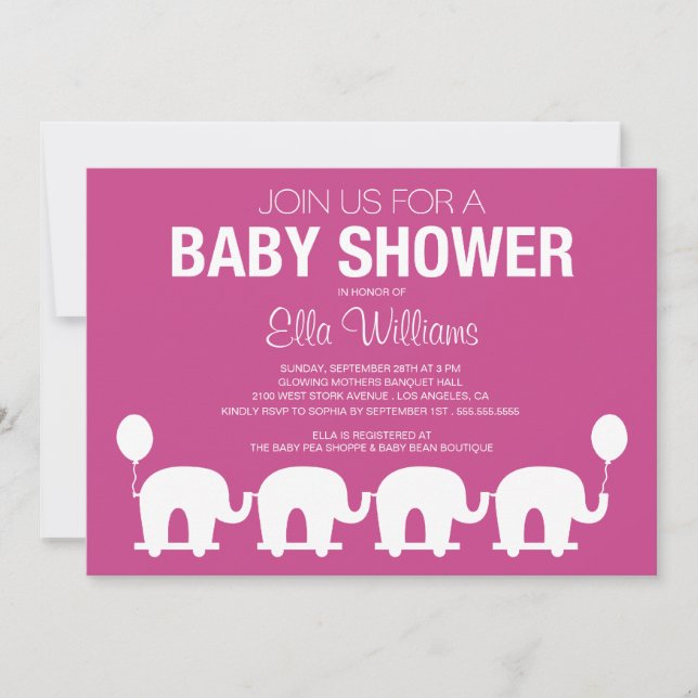 RÉTRO INVITATION POURPRE DE BABY SHOWER DU CIRQUE (Devant)