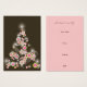 Rétro invitation rose d'arbre de Noël de cercles (Devant & derrière)