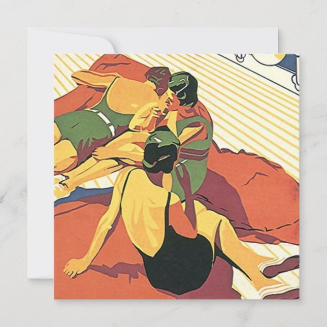 Rétro Invitation Summer House ~ Beach ~ Pool Party (Devant)