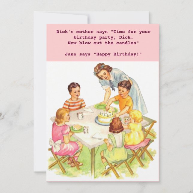 Rétro invitation vintage de fête d'anniversaire (Devant)