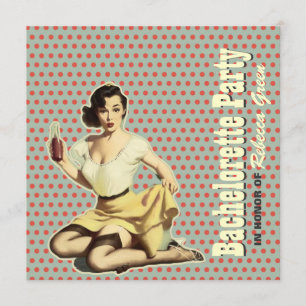 rétro invitation vintage de partie de bachelorette