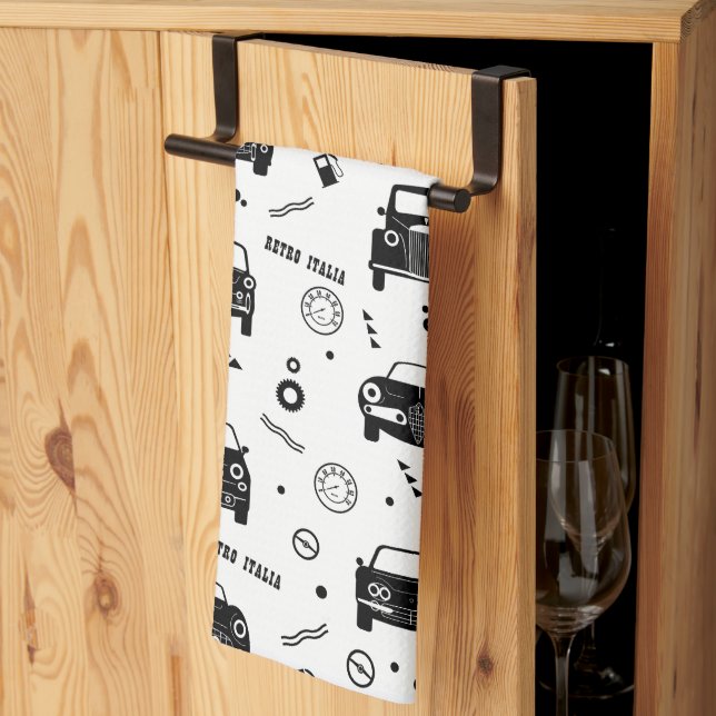 Retro Italia Motif de voiture Serviettes de cuisin (Pliage en tiers)