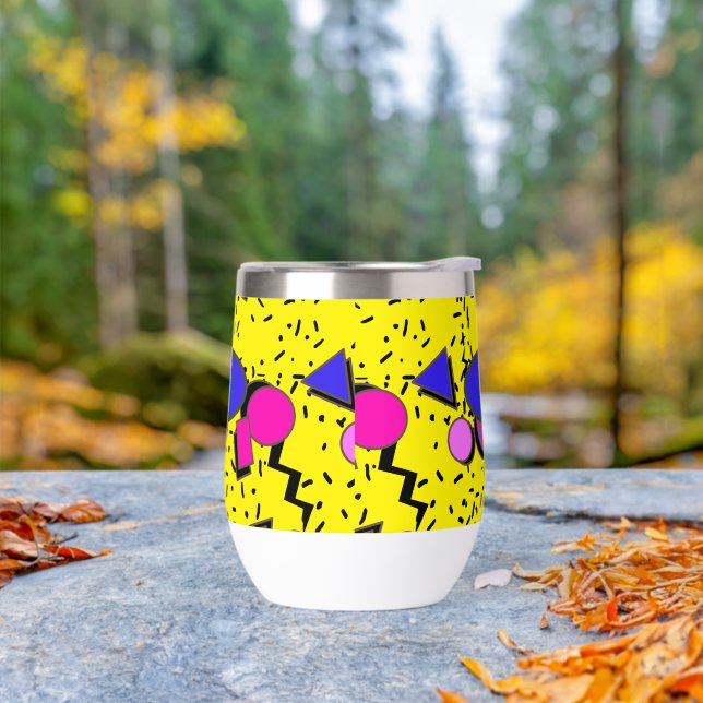 Retro Jaune 80s Memphis Abstrait (Extérieur)