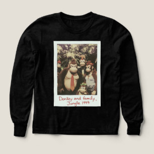 Retro Jungle Famille d'âne Crew Long Manche Tee