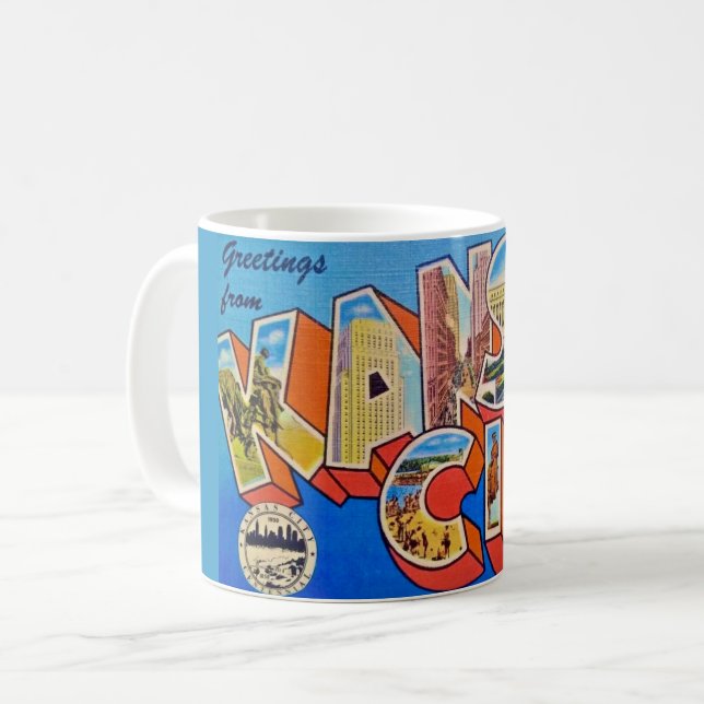 Retro Kansas City, Missouri Salutation Mug (Devant gauche)