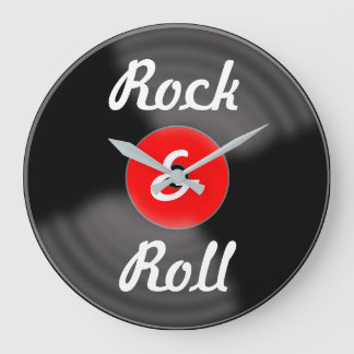 Rétro Kitchen Rock & Roll Red Record Horloge mural