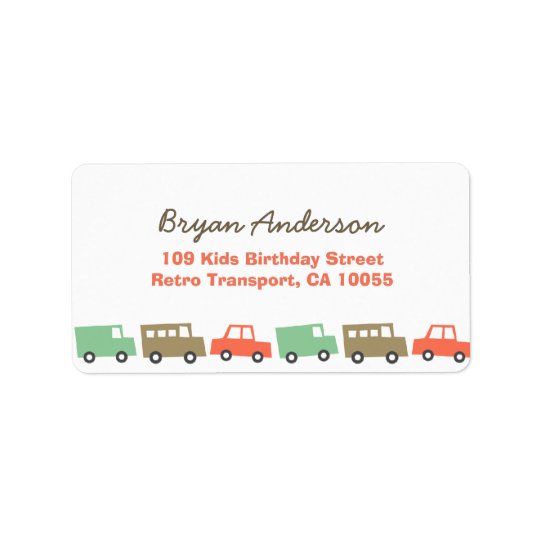 Rétro La d'adresse d'anniversaire de transport Étiquette D'adresse