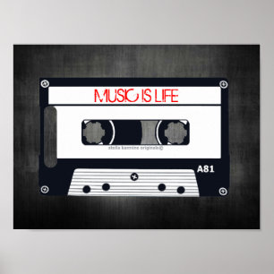 RETRO "LA MUSIQUE EST LA VIE" POSTER - POP ART CAS