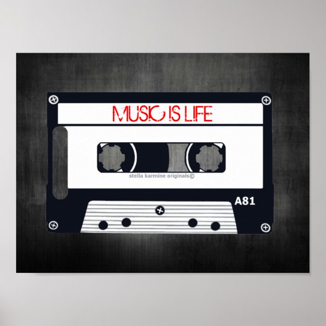 RETRO "LA MUSIQUE EST LA VIE" POSTER - POP ART CAS (Devant)