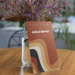 Retro les années 70 Burnt Orange Bohemian Wedding 