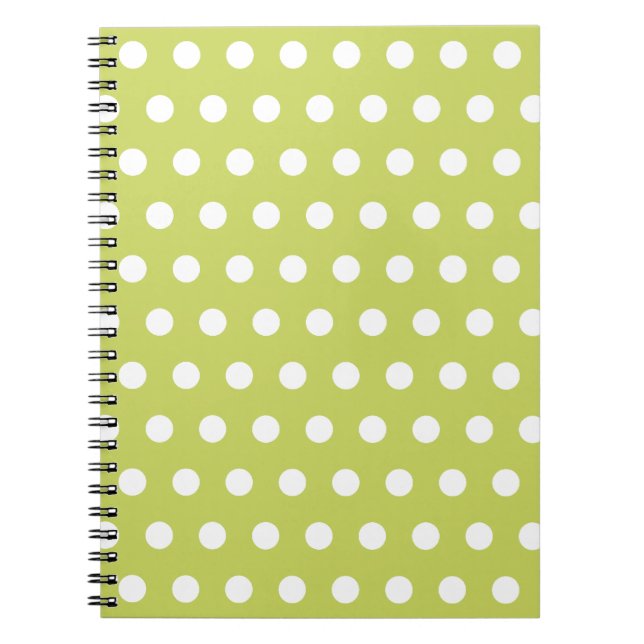 Retro Lime Polka Dot School Carnet Journal Cadeau (Devant)