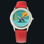 Retro Little Cowboy Montre pour enfants<br><div class="desc">Yeehaw ! Vous serez prêt à monter au coucher du soleil avec cette Retro Little Cowboy Kid's Watch. Ce design fantaisiste présente un style des années 60, minimaliste, animé d'un père et de son jeune fils qui se déchire, passe du bon temps. La scène se déroule dans leur salon moderne...</div>