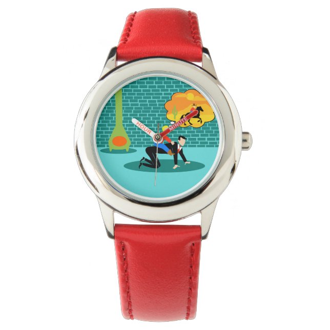 Retro Little Cowboy Montre pour enfants (devant)