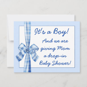 rétro look baby shower invitation pour un garçon