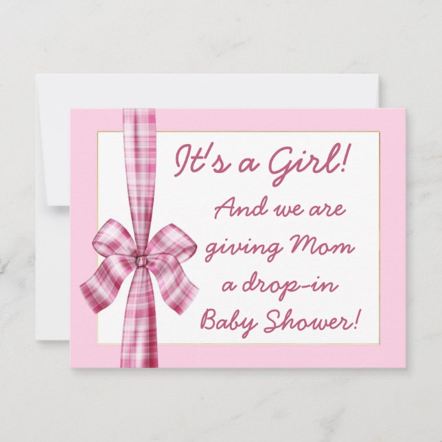 rétro look baby shower invitation pour une fille (Devant)