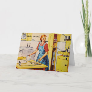 Retro Lover Penser à votre ami Carte de voeux