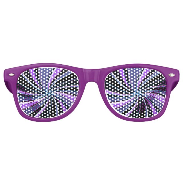 Retro Lunettes de fête festive Purple Swirl (Devant)