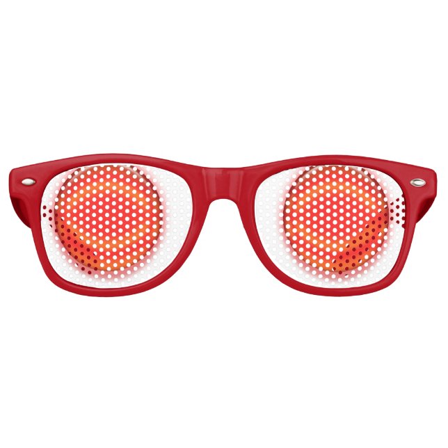 Retro Lunettes de fête - Orbes Rouges (Devant)