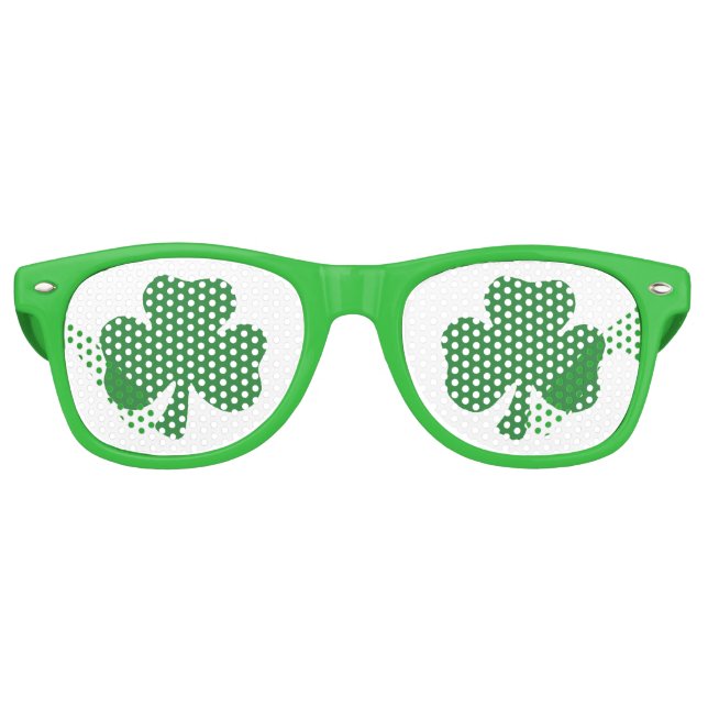 Retro Lunettes de fête Shamrock de la Saint Patrick (Devant)