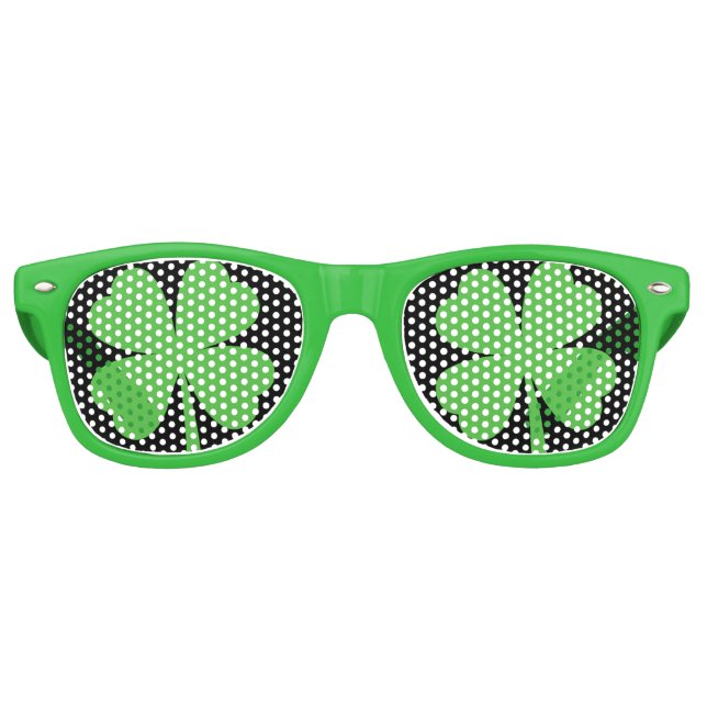 Retro Lunettes de fête Trèfle Chanceux (Devant)