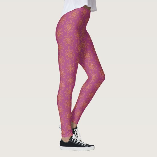 Retro Mandala Boysenberry Leggings (Droite)