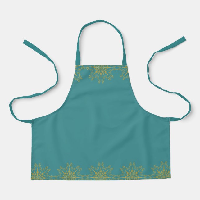 Rétro Mandala Turquoise petit tablier (Recto)