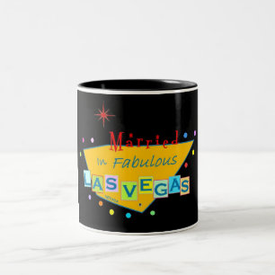 Retro Marié Dans Fabrique Las Vegas Deux Tone Mug